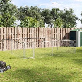 Outdoor Dog Kennel Galvanized Steel 13.1'x13.1'x3.3'