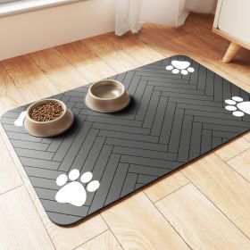 Pet Feeding Mat Absorbent Pet Placemat For Food And Water Bowl With Waterproof Rubber Backing Quick Dry Water Dispenser Mat For Dog And Cat (Option: BLACK)